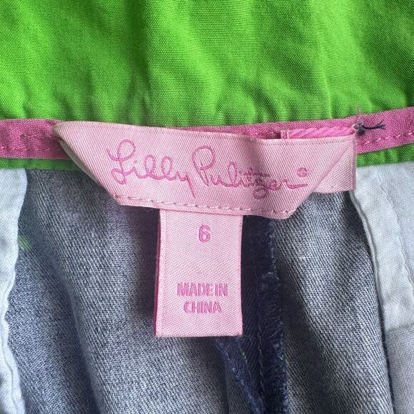 Y2K Lilly Pulitzer Women’s Palm Tree Print Preppy Skirt Size 6 - Picture 4 of 4